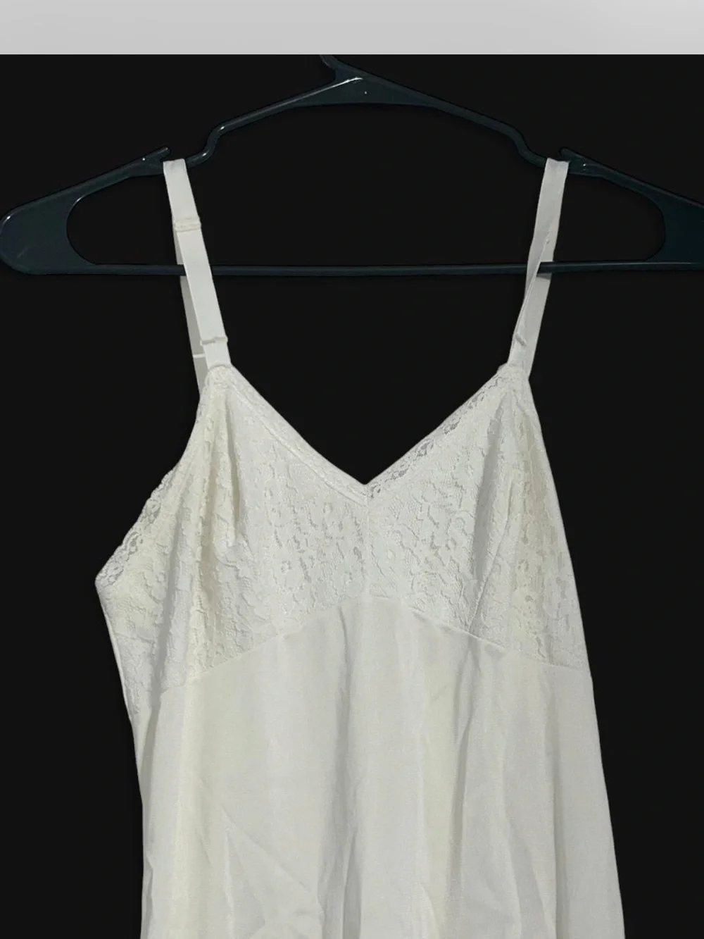 Sears White Laced Slip with slit